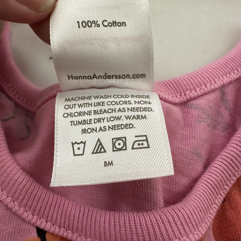 Hanna Andersson Girls Fit and Flare Dress Size 140 10 Pink Orange Floral Cotton - Picture 5 of 8